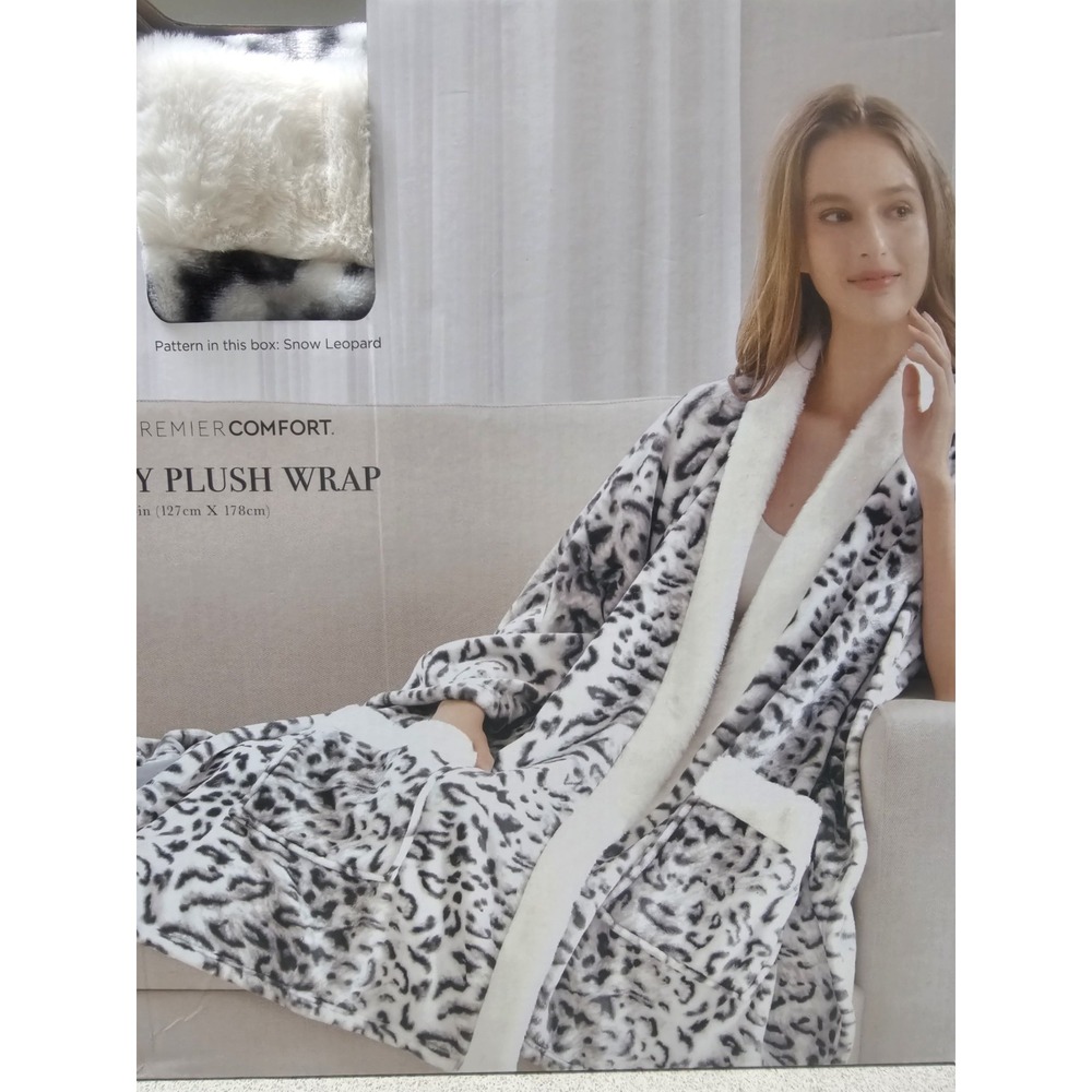 Cozy Plush Wrap - Premier Comfort - Snow Leopard